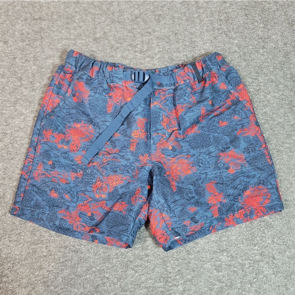 Helly Hansen Stolen Print Mens Size S Board Shorts Belt Blue Red 5.5" Inseam